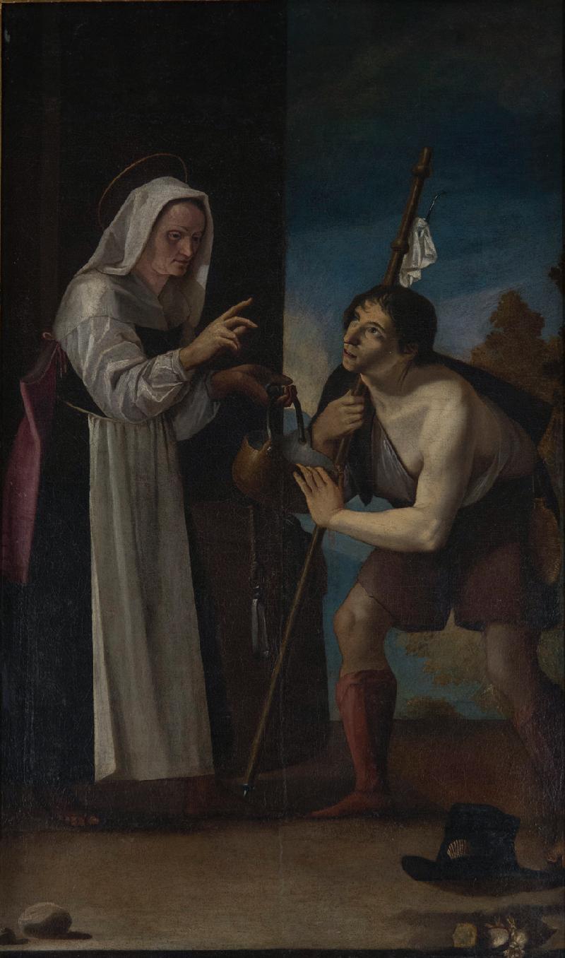 25-Guidotti P. sec. XVII, Dipinto raffigurante Santa Zita che disseta il pellegrino-beweb